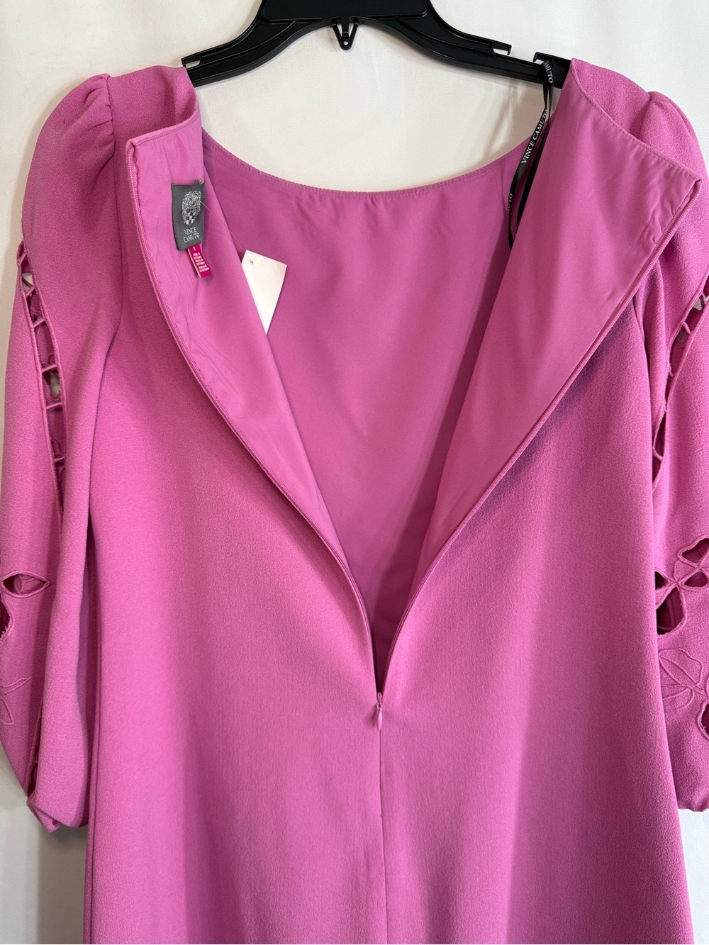 NEW Vince Camuto Crepe Eyelet-Sleeve Shift Dress in Peony, size 8 - Picture 8 of 8